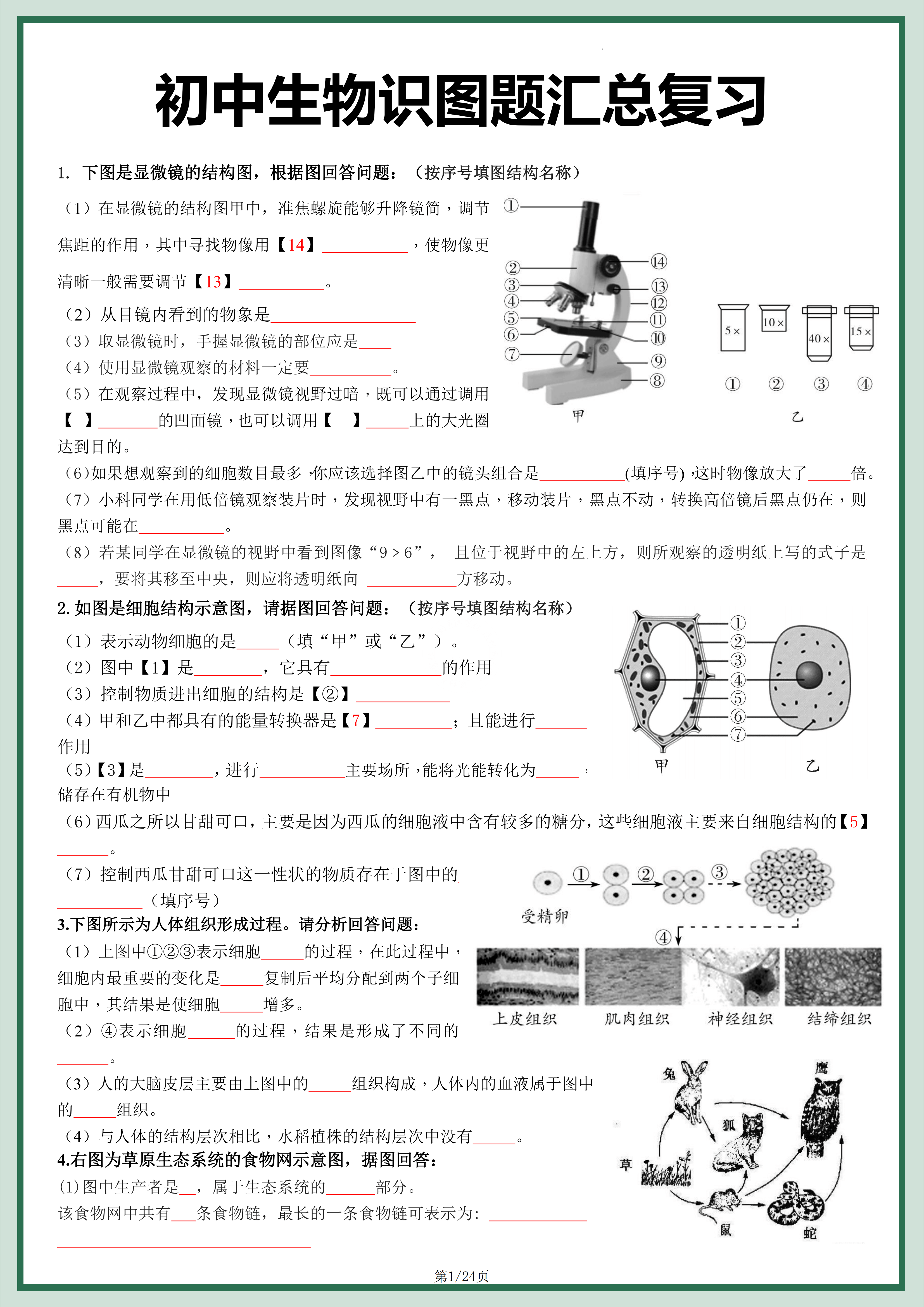 初中生物识图题汇总复习燃梦学堂-中小学电子版资料下载：课件/试卷/教案/知识点全覆盖燃梦学堂